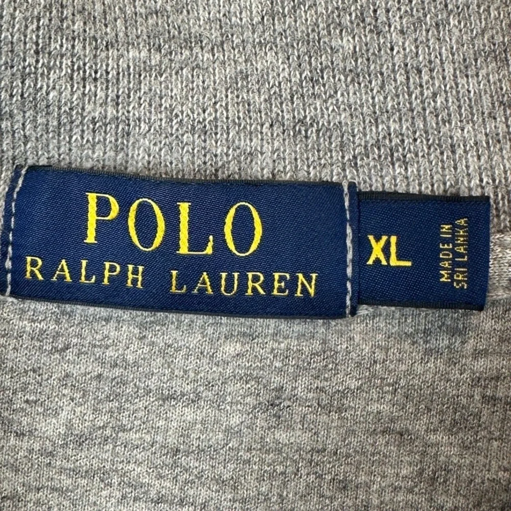 Polo Ralph Lauren Sweater Mens XL Grey Quarter Zip Knit Pullover Long Sleeve